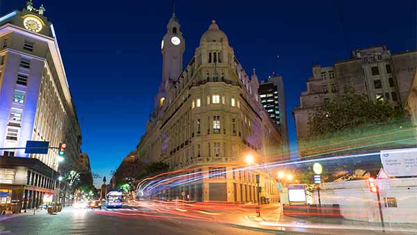 Nightlife in Buenos Aires: Shot of the city at night