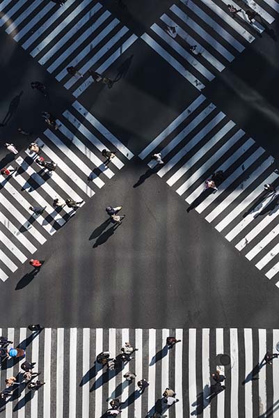 Pedestrians walking in Ginza, Chūō, Japan
