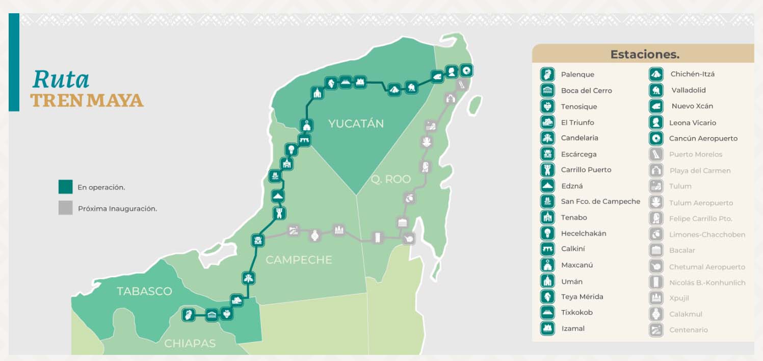 Maya Train: Route Map