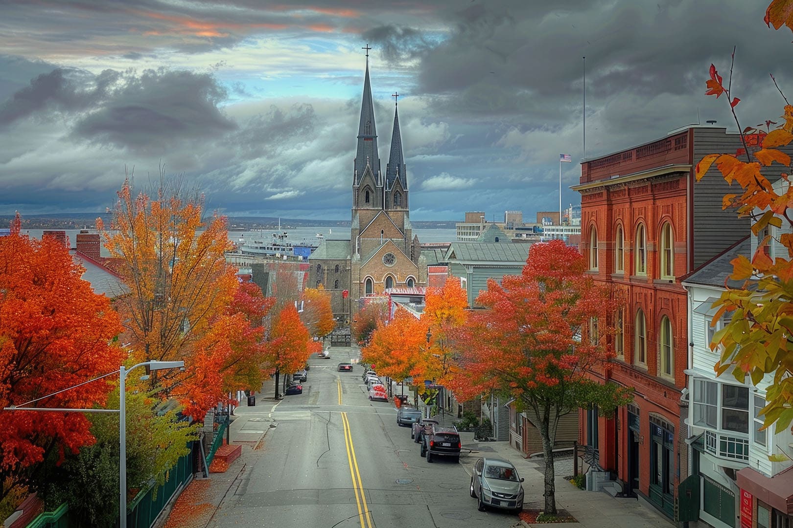 portland maine trees bright colors