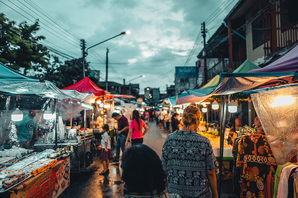 Street food in the market USA night market